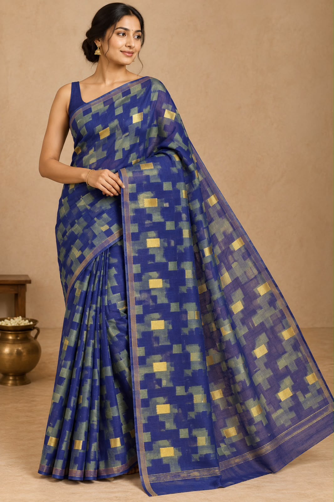 Indigo Blue Jamdani