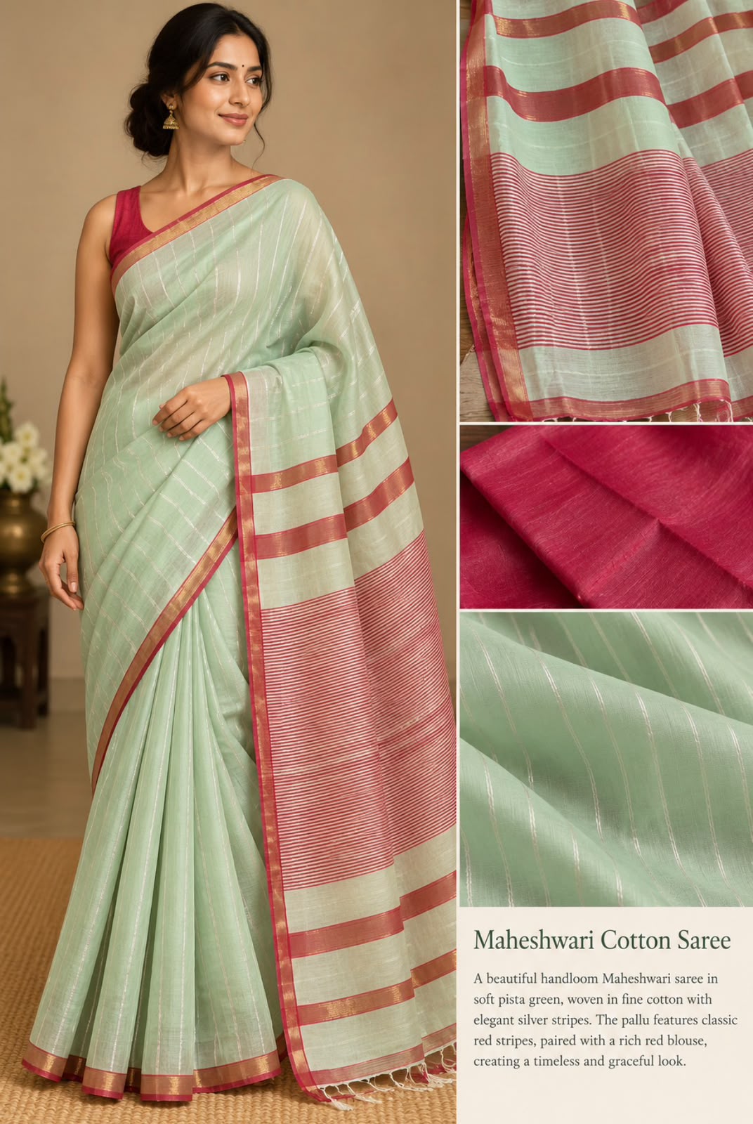 Maheshwari cotton saree
